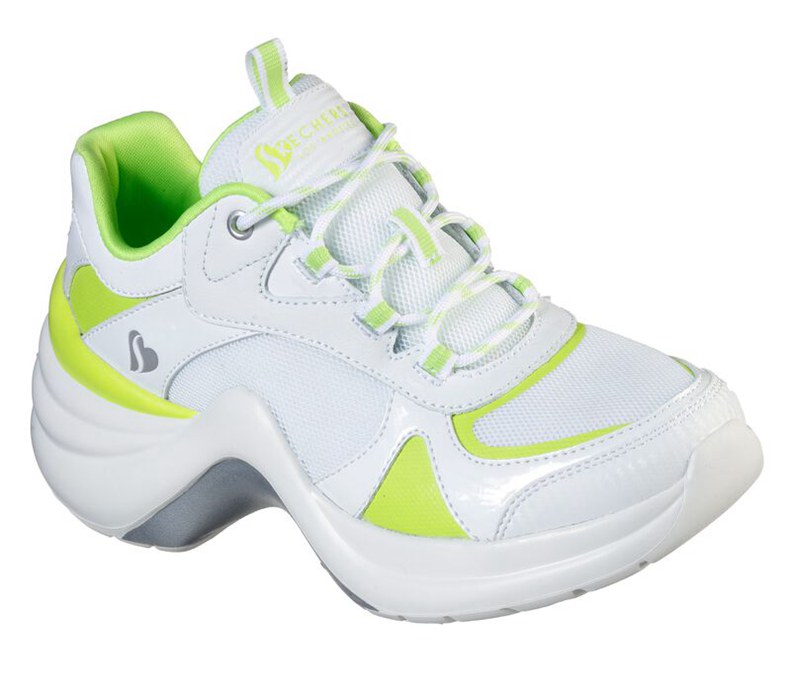 Skechers Solei St. - Neon Lights - Womens Sneakers White/Light Green [AU-UQ0326]
